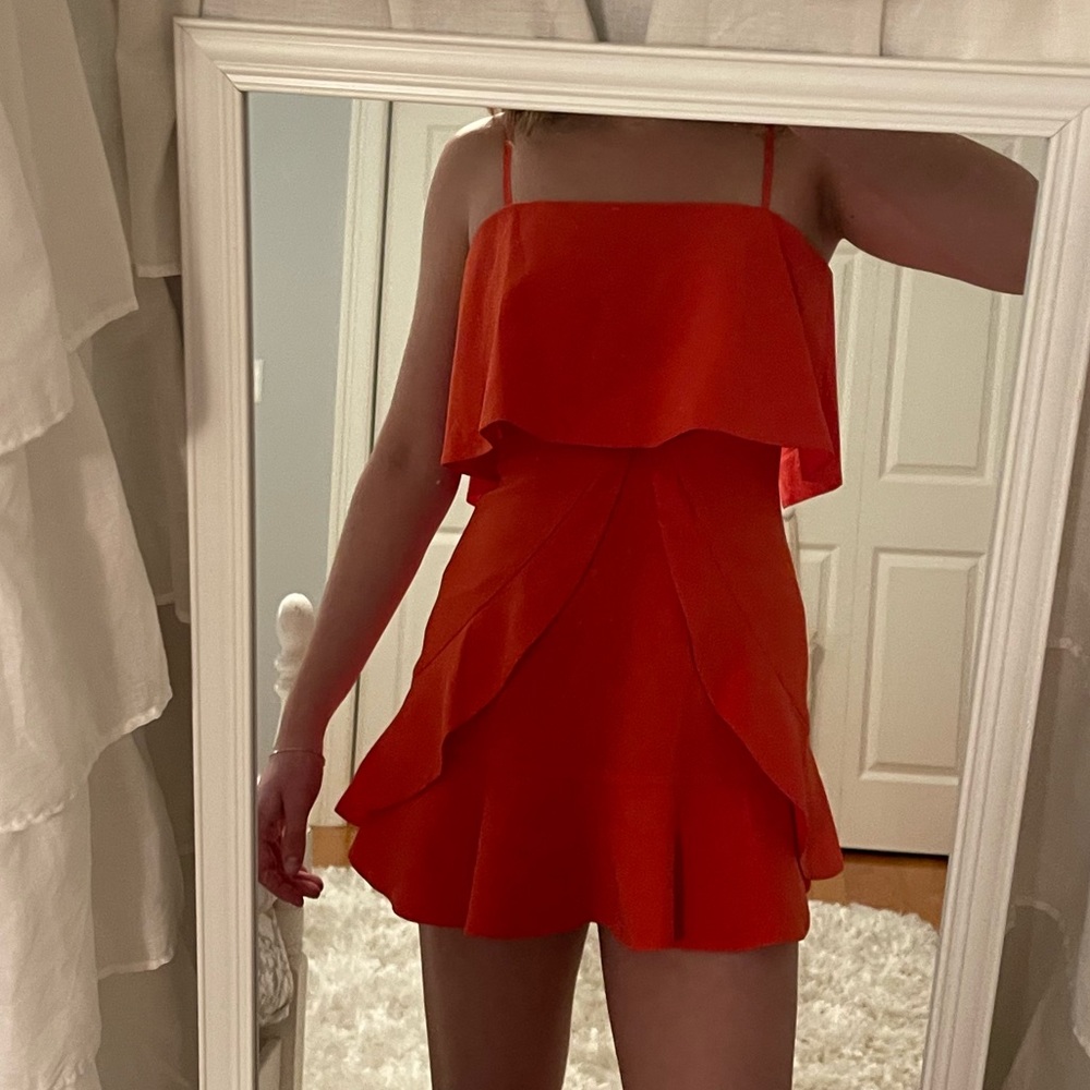 BCBGMAXAZRIA orange mini dress size 0